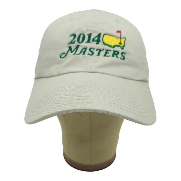 American Needle 2014 Masters Adjustable Tuck Strap Cap Golf Baseball Hat Khaki - Picture 10 of 14